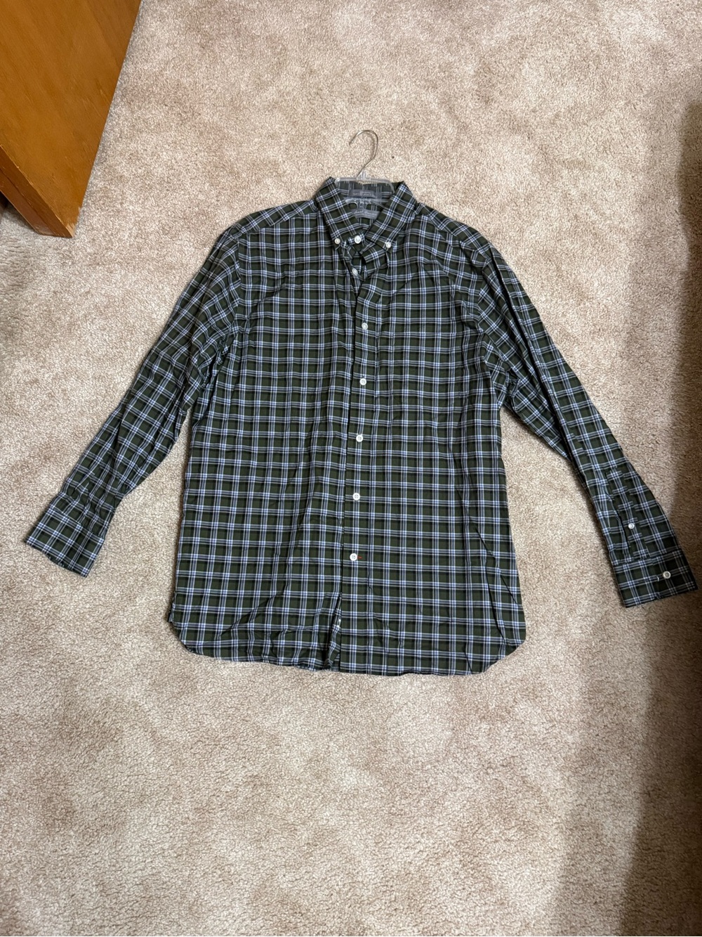 Daniel Cremiux Signature Men's Black and Green Plaid Button-Down Shirt